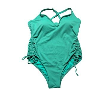 Stoney‎ Clover Lane x Target Green Textured One Piece Swimsuit 18W Heart Logo